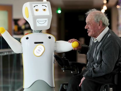 El primer robot asistente social en Dublín, Irlanda, en 2019.