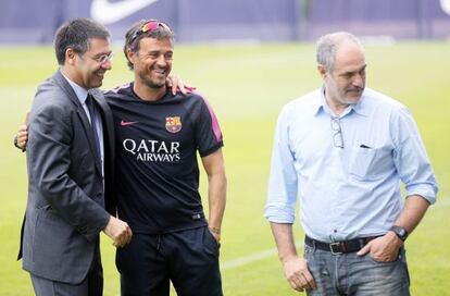 Bartomeu, Luis Enrique i Zubizarreta, en una foto d'arxiu.