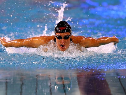 Mireia Belmonte, en una competición en Ámsterdam en diciembre.