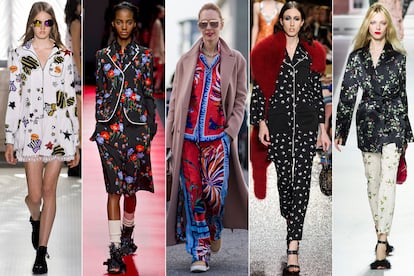 Sin miedo al pijama

Esta temporada los trajes se tiñen de aires pijameros y los propios pijamas (de esos que no son para dormir) se llevan más allá de los límites del colchón. El street style ya se atreve con esta complicada apuesta replicando las propuestas de pasarela de Giamba, N21, Sonia Rykiel o Topshop Unique.