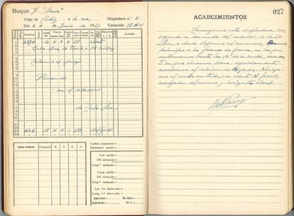 Caderno de bitácora de Manuel Antonio da súa travesía no barco <i>Arosa</i>