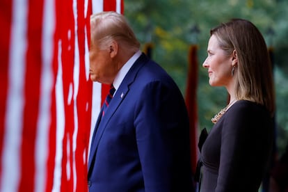 El presidente de Estados Unidos, Donald Trump, anuncia en la Casa Blanca la nominación de Amy Coney Barrett como nueva juez de la Corte Suprema, el 26 de septiembre.