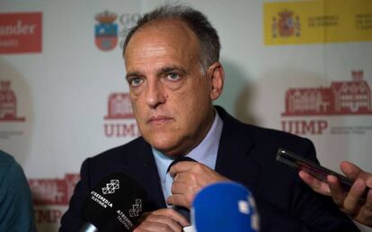 El presidente de LaLiga, Javier Tebas, en Santander.