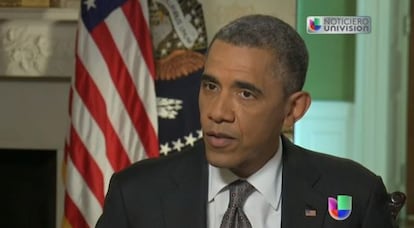 Captura de pantalla de la entrevista de Barack Obama con Univisi&oacute;n.