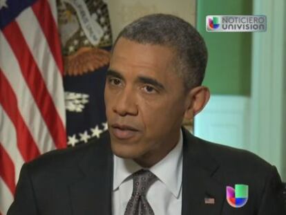 Captura de pantalla de la entrevista de Barack Obama con Univisión.