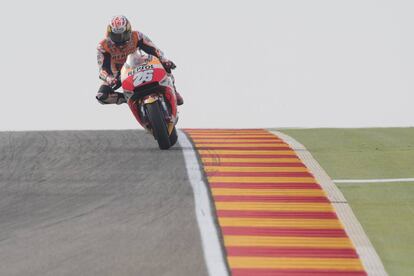 Dani Pedrosa, en los primeros entrenamientos libres en Alcañiz.