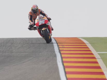 Dani Pedrosa, en los primeros entrenamientos libres en Alca&ntilde;iz.