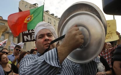 Protestas contra la subida del IVA en Lisboa.