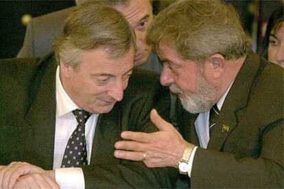 Néstor Kirschner y Luis Inacio Lula da Silva, presidentes de Argentina y Brasil.