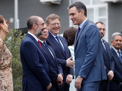 El presidente del Gobierno, Pedro Sánchez, en la Conferencia de Presidentes del pasado mes de marzo en La Palma.