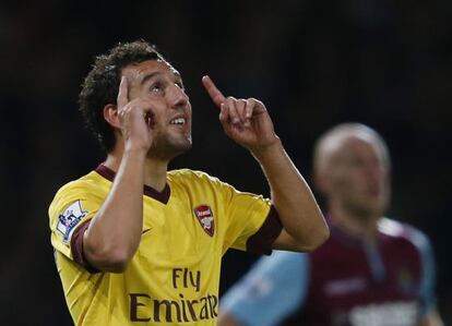 Cazorla celebra un gol ante el West Ham