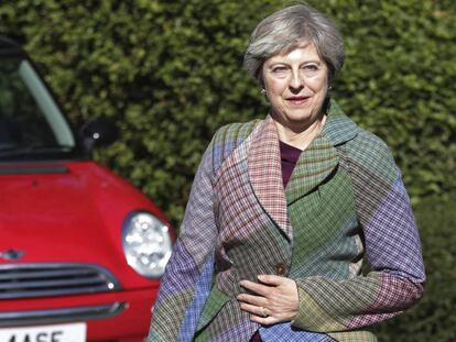 La primera ministra británica, Theresa May, este viernes en un evento en Berkshire (Inglaterra).