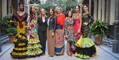 Presentacion en Madrid de la coleccion de trajes afroflamencos.