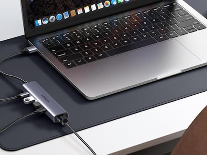 Hub conectado a un portátil