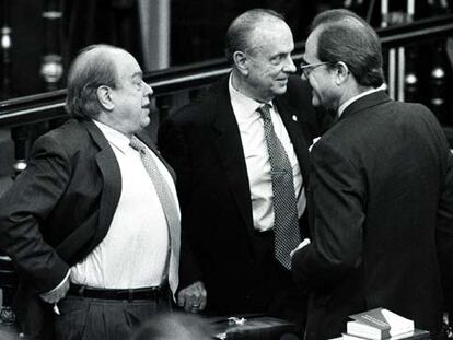 Pujol, Fraga y Chaves, en un debate sobre el Estado de las autonomías en marzo de 2003.