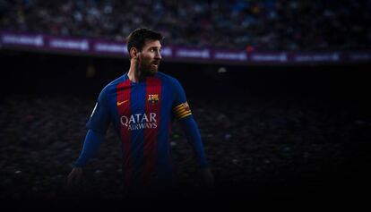 Messi, en el duelo ante Las Palmas en el Camp Nou.