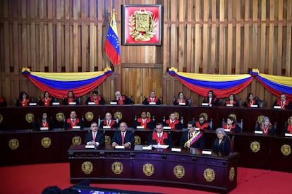 Vista general de la ceremonia de inauguración del segundo mandato del presidente de Venezuela, Nicolás Maduro, en la Corte Suprema de Justicia (TSJ), en Caracas. 