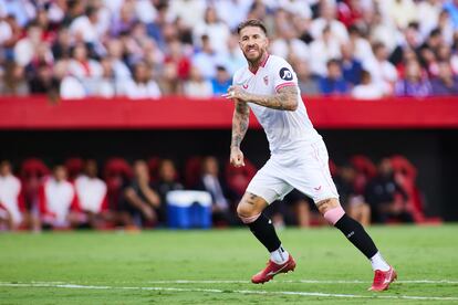 Sergio Ramos, durante el partido contra el Madrid el sábado.