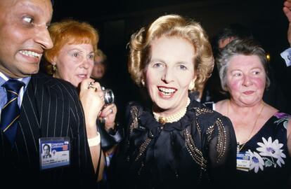 La primer ministra británica Margaret Thatcher, durante la convención del Partido Conservador, en 1985.