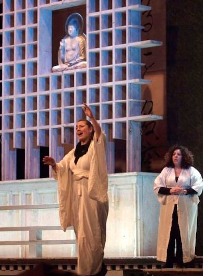 Ensayo de la ópera <i>Madama Butterfly</i>, con dirección escénica de Mariusz Trelinski, en el Palau de les Arts.