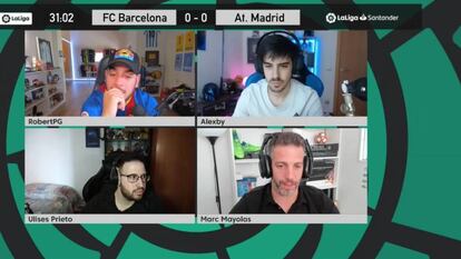 El FC Barcelona-Atlético de Madrid del pasado sábado retransmitido en LaLigaCasters. Así se ve un partido en el canal de Twitch de LaLiga. 