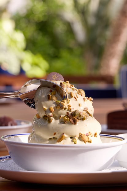 Helado de pistacho del restaurante Cipriani (Marbella), en una imagen proporcionada por Puente Romano.