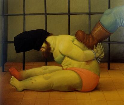 One of Fernando Botero’s depictions of Abu Ghraib torture.