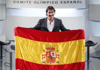 Nadal at the announcement that he would be Spain's flag-bearer.