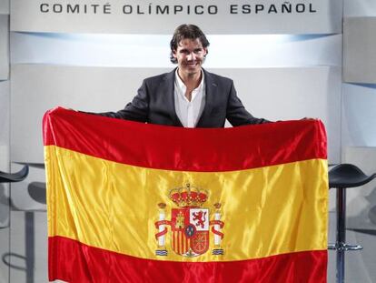 Nadal at the announcement that he would be Spain&#039;s flag-bearer.