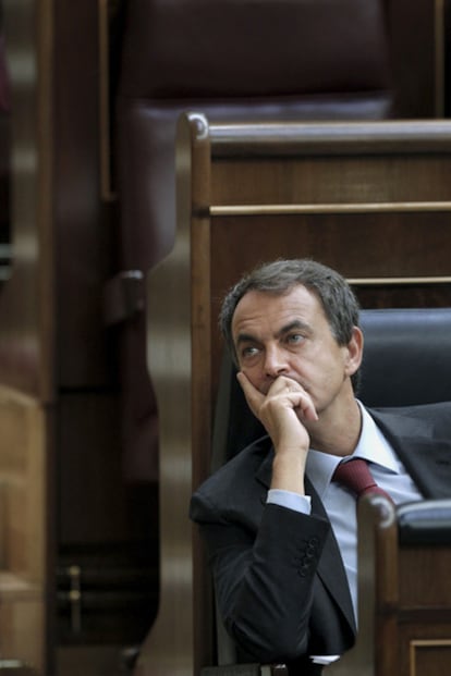 José Luis Rodríguez Zapatero, hoy en el Congreso.