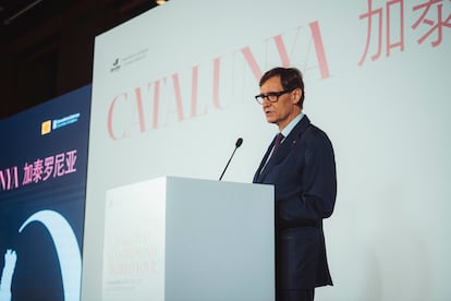 El presidente de la Generalitat, Salvador Illa, interviene en un encuentro en el marco del Año Mundial de la Gastronomía Catalana, este lunes en Pekín.