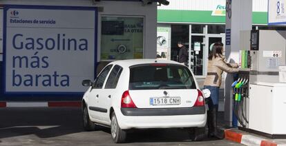 Una gasolinera, en Valladolid.