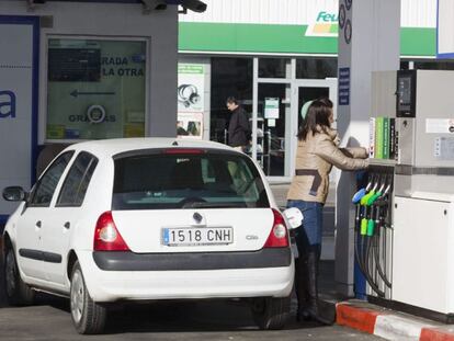 Una gasolinera, en Valladolid.