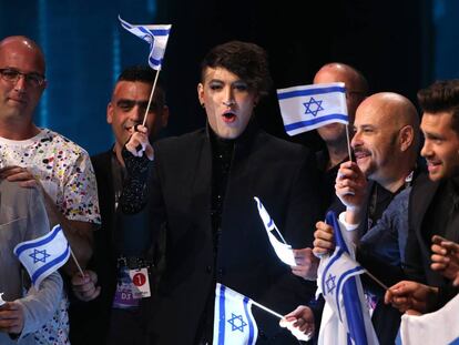 Hovi Star, el representante de Israel en Eurovisión, después de actuar en la segunda semifinal del festival que este año celebria su 61 edición en Estocolmo (Suecia).