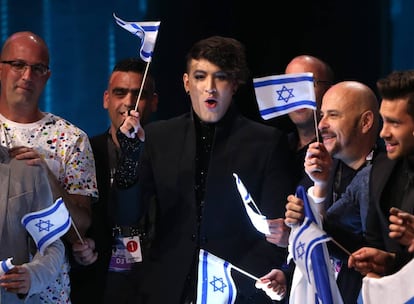 Hovi Star, el representante de Israel en Eurovisión, después de actuar en la segunda semifinal del festival que este año celebria su 61 edición en Estocolmo (Suecia).