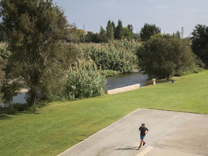 Un corredor en el parque fluvial del Besòs, en una fotografía de archivo.