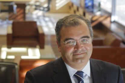 Ángel Ron, presidente del Banco Popular, en la sede de la entidad en Madrid.
