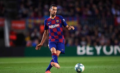 Sergio Busquets, en el partido entre el Barcelona y el Celta. 