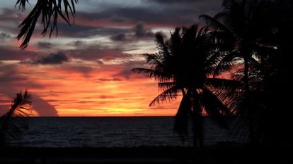 Atardecer en Miri, ciudad de Borneo.