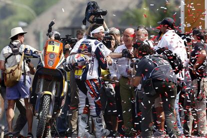 Cyril Despres, ganador del pasado año, antes de tomar la salida.