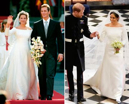 Los vestidos de novia de la infanta Cristina y Meghan Markle son idénticos.