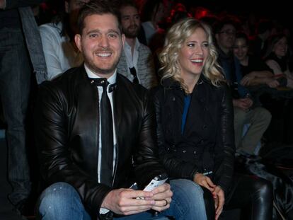 Michael Bublé y Luisana Lopilato, en el Madrid Fashion Week, el pasado febrero.