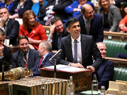 Rishi Sunak, durante una sesión de control al Gobierno británico.