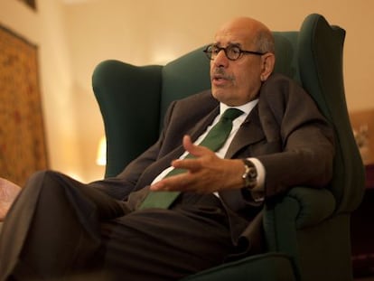 Foto tomada el 4 de diciembre de 2011 del premio Nobel de la Paz, Mohamed el Baradei.