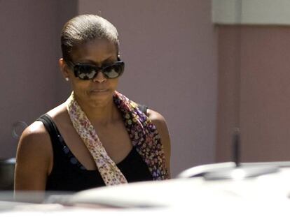 La ex primera dama de Estados Unidos, Michelle Obama, en el hotel Villa Padierna, Estepona, en agosto de 2010.