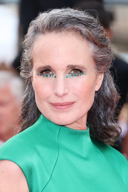 Andie MacDowell, en la alfombra roja del Festival de Cannes de 2022.