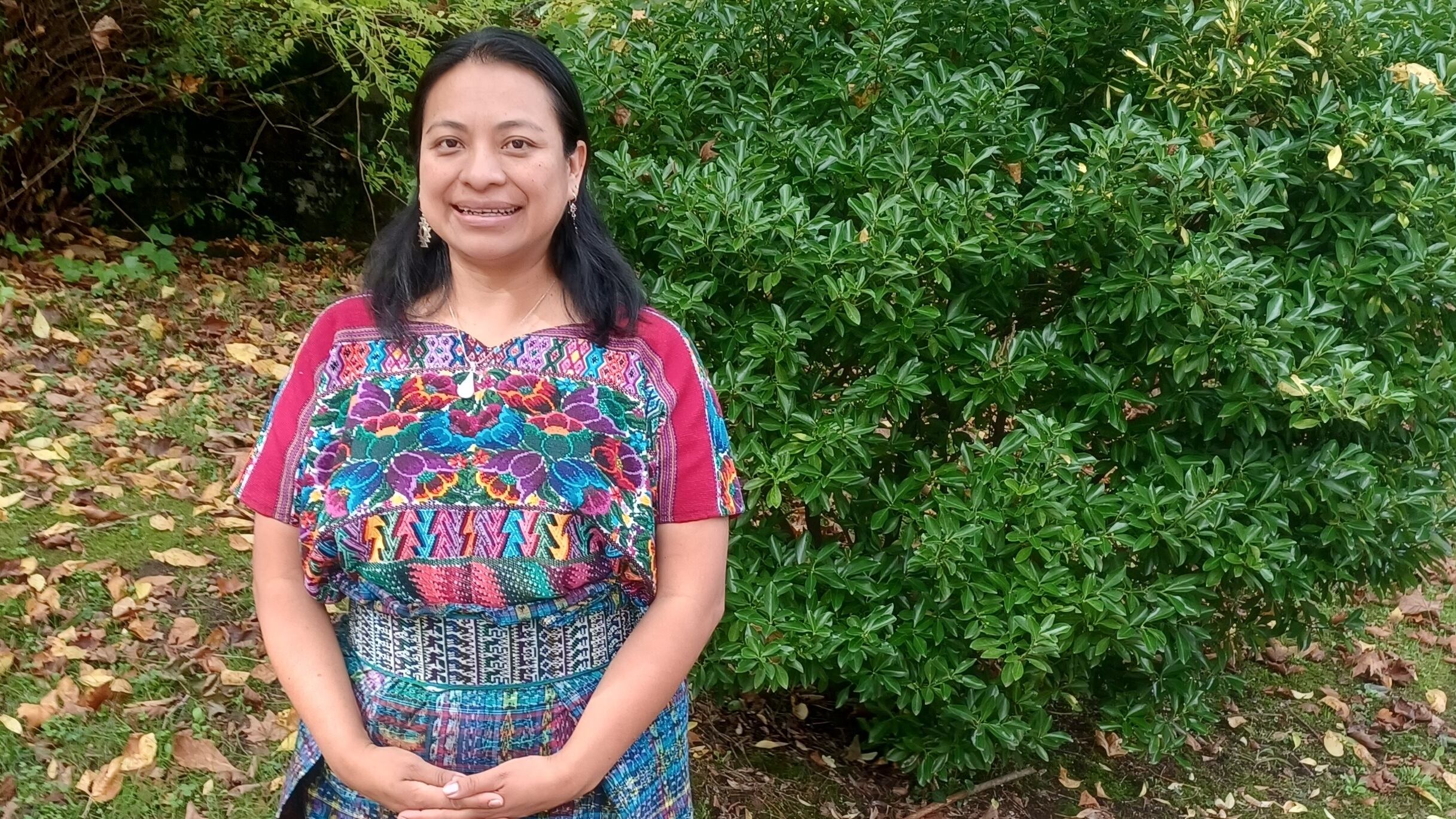 Milvian Aspuac, coordinadora del Movimiento Nacional de Tejedoras de Guatemala.