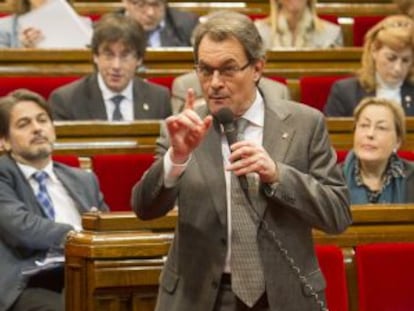 El presidente Mas en el Parlamento de Cataluña.