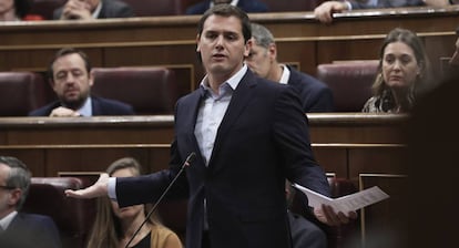 El líder de Ciudadanos, Albert Rivera, este miércoles en el Congreso.