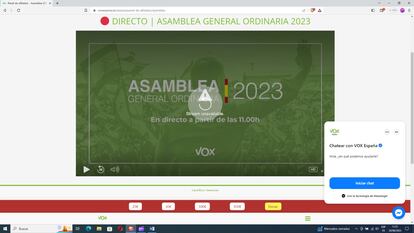 Imagen de la pantalla de un afiliado de Vox en la que puede leerse: "stream unavailable" (conexión en directo no disponible) 